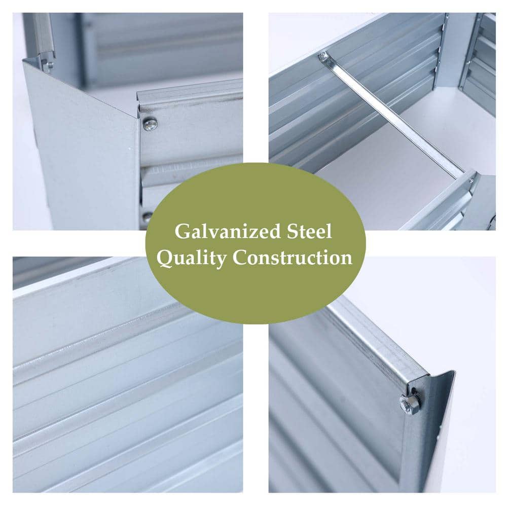 L-Shaped Galvanized Steel Raised Garden Bed - 47.8" x 20.5"