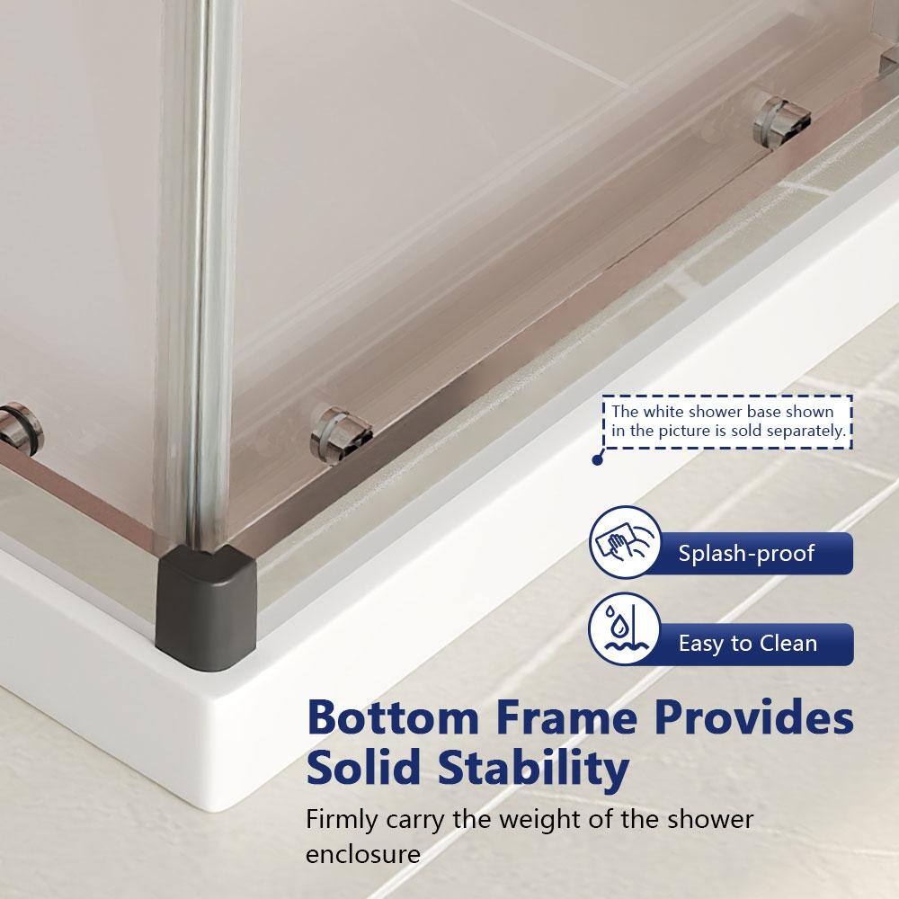 34" W x 72" H Clear Tempered Glass Shower Enclosure