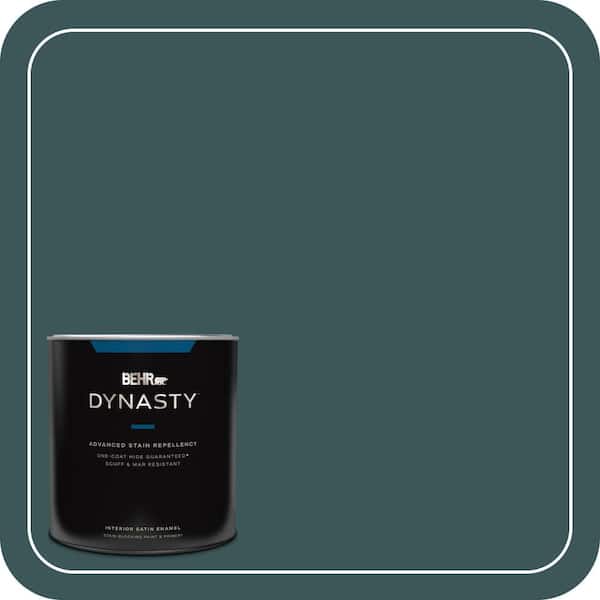 BEHR DYNASTY 1 qt. #PPU12-01 Abysse Satin Enamel Interior Stain-Blocking Paint & Primer