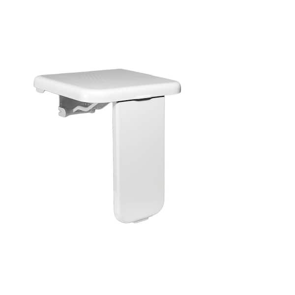 15.75 in. Folding ABS Shower Seat Wall Mounted in White, 485 lb. Load-Bearing Fold Down Shower Seat for Inside Shower