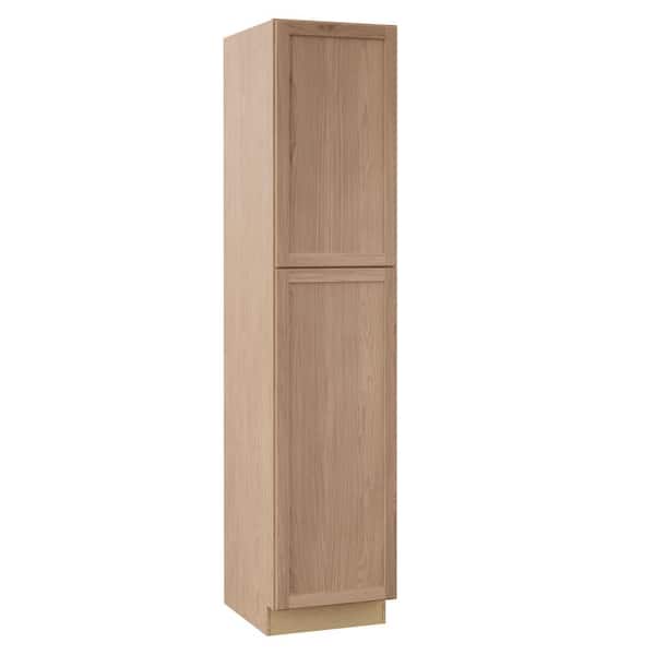 Sinclair 18 in. W x 24 in. D x 90 in. H Assembled Pantry Cabinet in Shaker Light Oak
