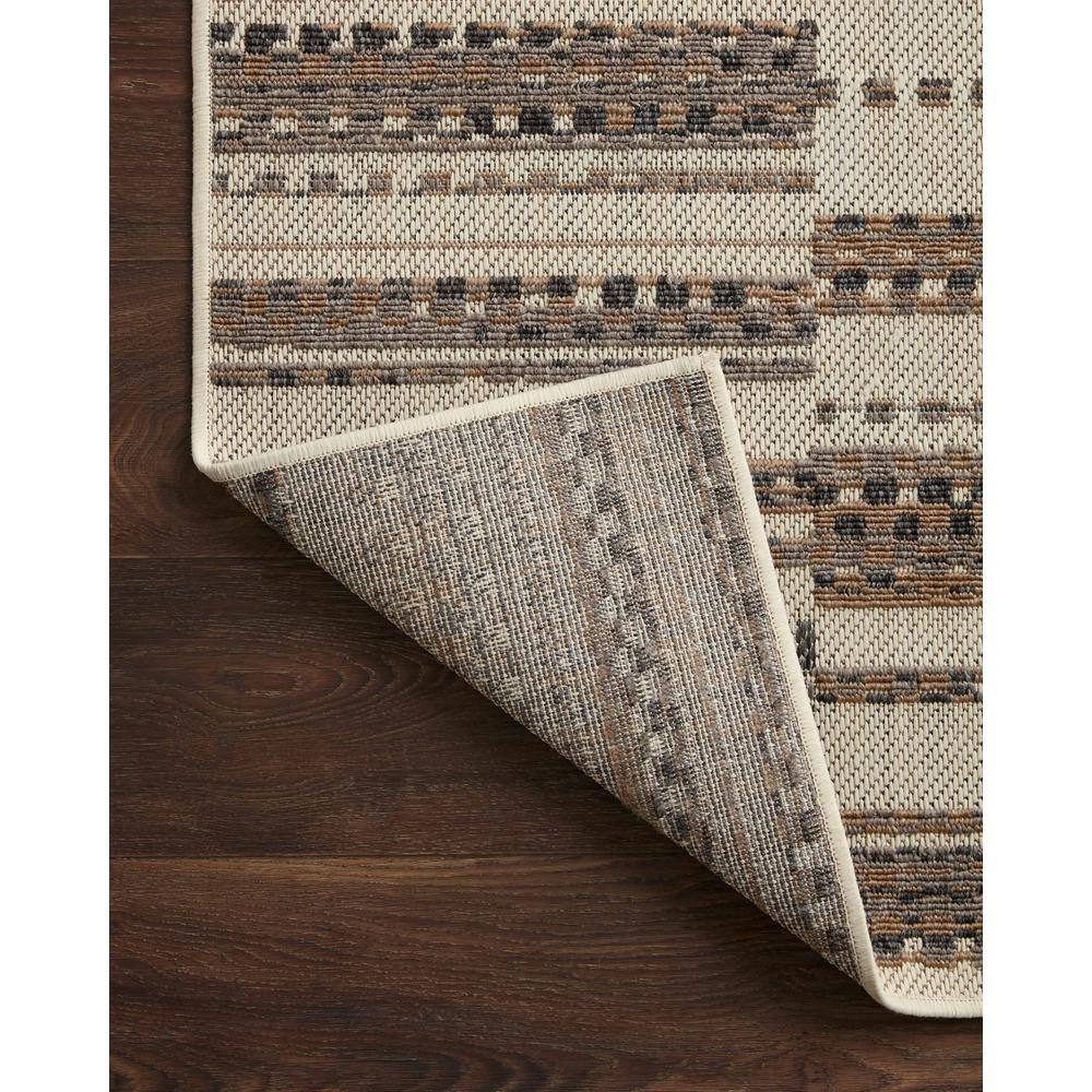 Ivory and Gray Geometric Low Pile Outdoor Area Rug