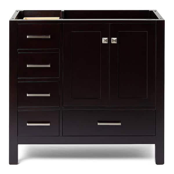 ARIEL Cambridge 36 in. W x 21.5 in. D x 34.5 in. H Freestanding Bath Vanity Cabinet Only in Espresso