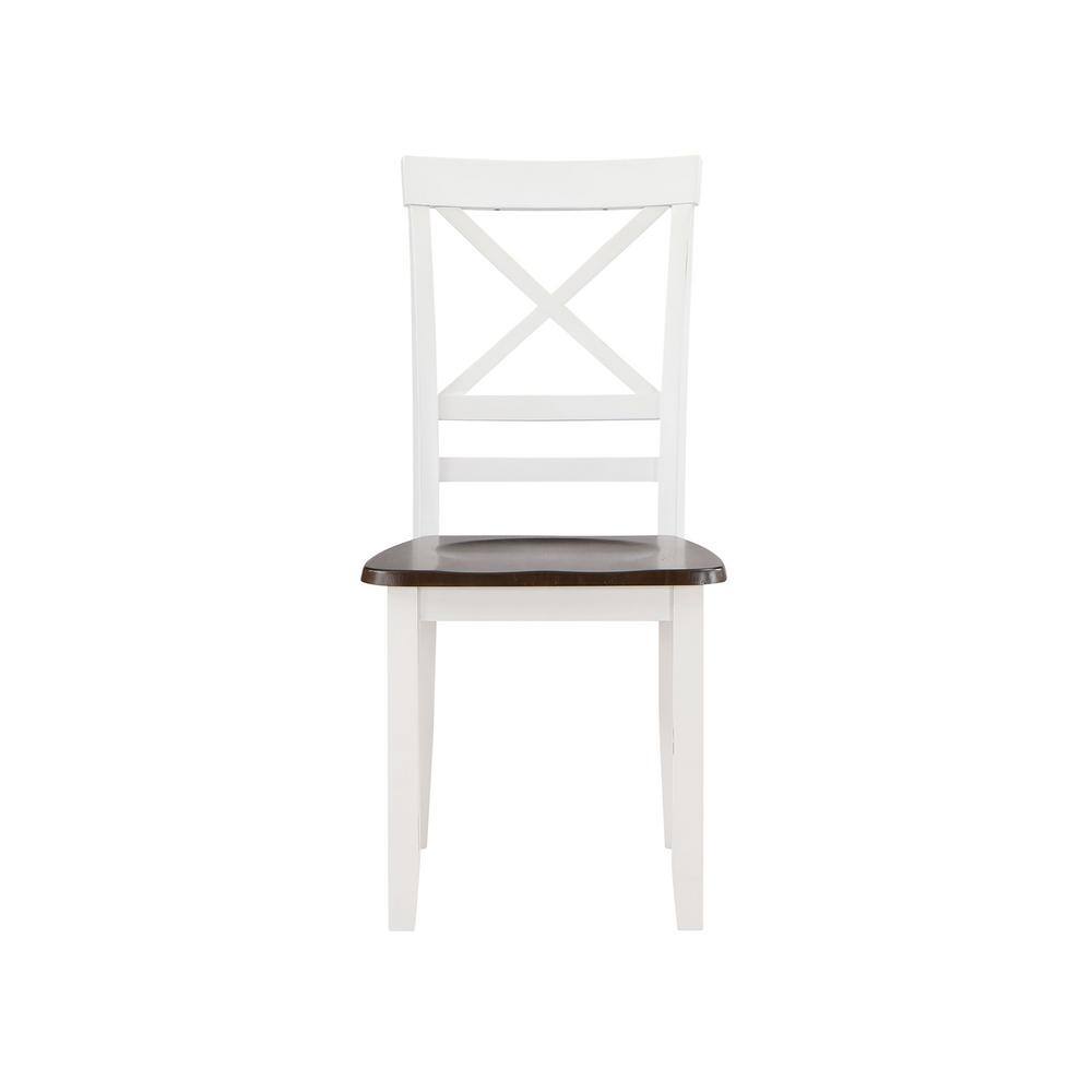 Rustic Brown and White Solid Wood 5-Piece Dining Set