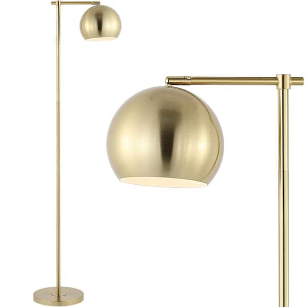 JONATHAN Y Eva 58.5 in. Brass Gold Modern Contemporary Iron LED Floor Lamp