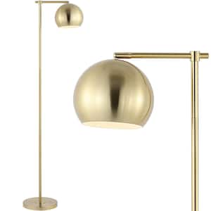 Eva 58.5 in. Brass Gold Modern Contemporary Iron LED Floor Lamp