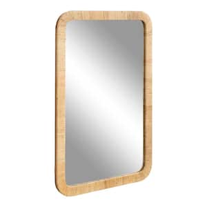 Rahfy 24.00 in. W x 35.75 in. H Natural Rectangle Transitional Framed Decorative Wall Mirror