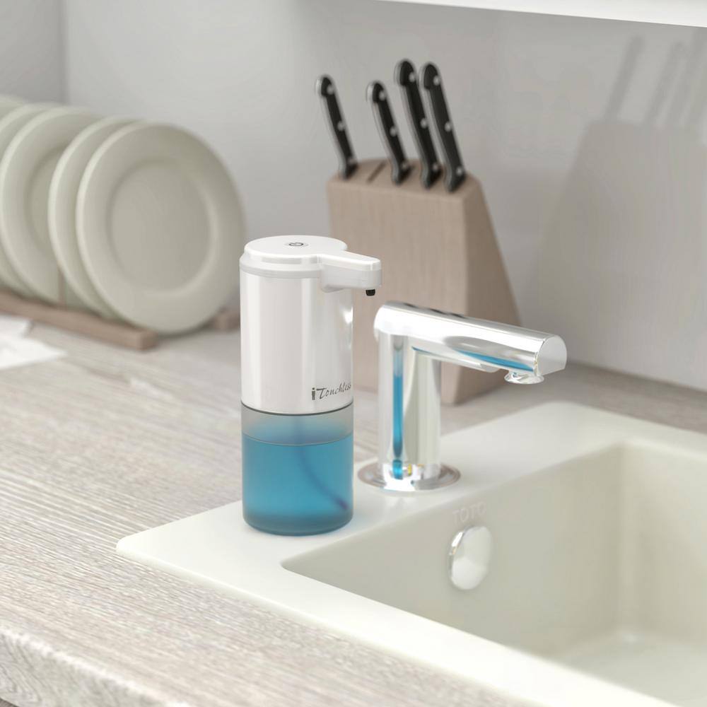 White Stainless Steel Automatic Foaming Soap Dispenser