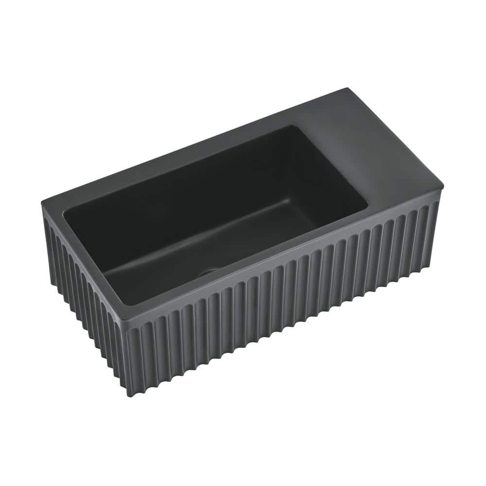 Swiss Madison Delice 24 in. Ceramic Rectangular Wall-Mount Bathroom Sink in Matte Black