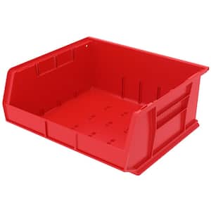 AkroBin 16.5 in. 75 lbs. Storage Tote Bin in Red with 5.5 Gal. Storage Capacity (6-Pack)