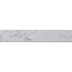 Pietra Carrara Bullnose 3 in. x 18 in. Polished Porcelain Wall Tile (10 sq. ft./Case)