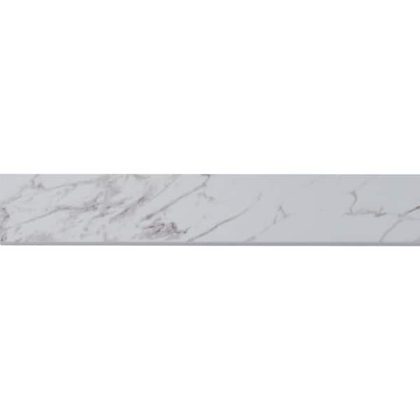 MSI Pietra Carrara Bullnose 3 in. x 18 in. Polished Porcelain Wall Tile ...