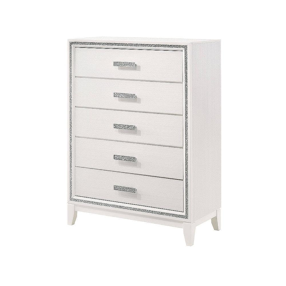 Acme Furniture Haiden 5-Drawers White Finish Chest 50 in. x 17 in. x 35 in.