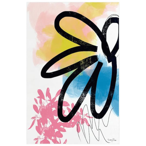 Colorful, 5'x8' Pop Flower II Washable Art, Power-loomed, Heavenly Softness with Non-Slipping Backing Area Rug