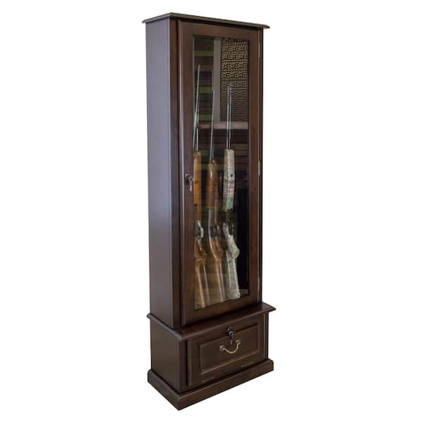 Espresso Series Locking Gun Display Cabinet with Glass Door