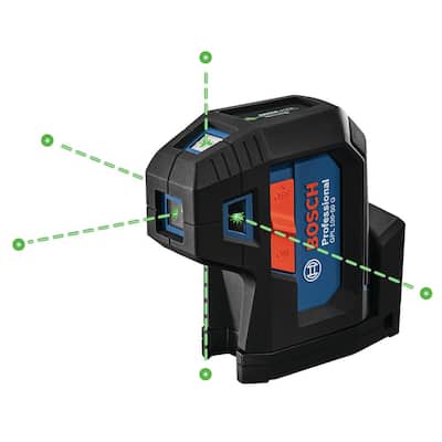 125 ft. Green 5-Point Self-Leveling Laser with VisiMax Technology, Integrated MultiPurpose Mount, and Hard Carrying Case