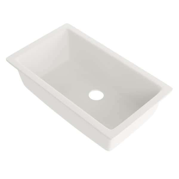 BAJA 33 in. Undermount Single Bowl Winter White Granite Composite Kitchen Sink