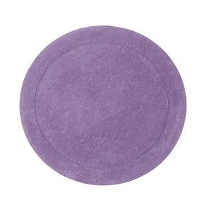 Waterford Collection 100% Cotton Tufted Bath Rug, Machine Wash, 22 in. Round Purple