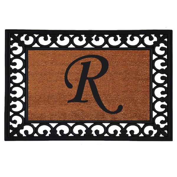 Monogram Insert Door Mat 19 in. x 25 in. (Letter R)