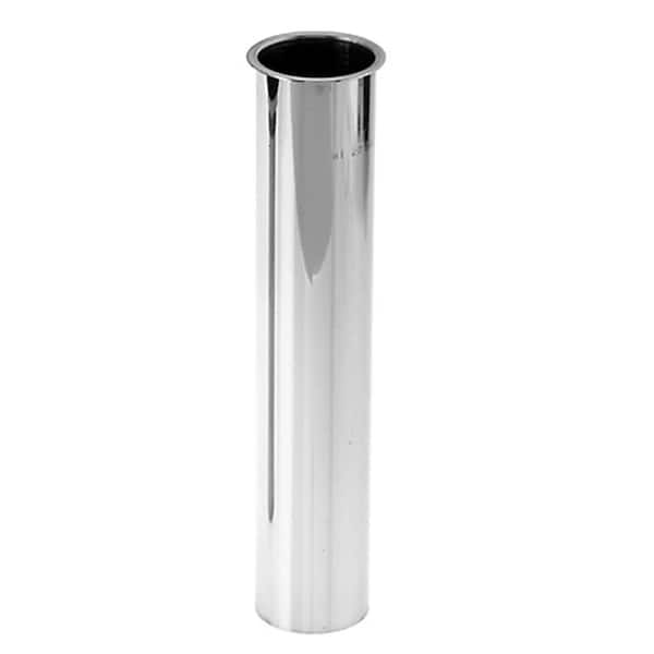 Westbrass 1-1/2 in. x 8 in. Brass Flanged Tailpiece, Polished Chrome