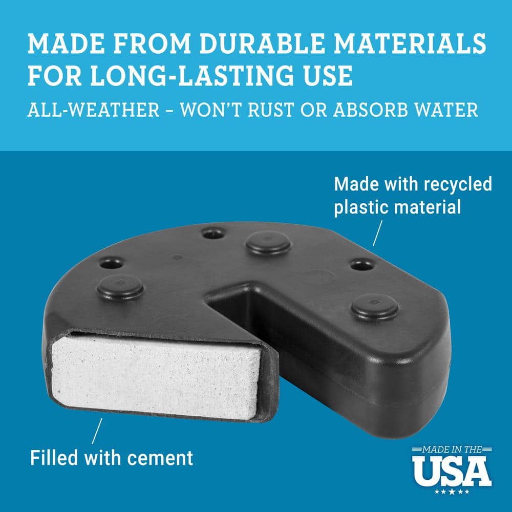 Black Recycled Plastic Canopy Weight Plates with Carry Straps