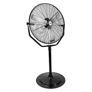 30 in. 3-Speed High Velocity Pedestal Fan in Black with Heavy Duty Tilting Fan Head