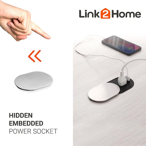 Link2Home 1 Power Outlet Space Saver Grommet Socket USB Port 2.4 Amp Electrical 