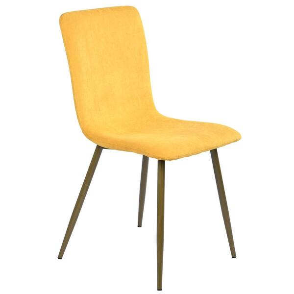 Elevens Yellow Fabric Upholstered Dining Side Chair (Set of 4
