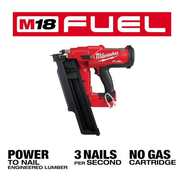 Milwaukee M18 FUEL 3-1/2 in. 18-Volt 30-Degree Lithium-Ion Brushless Cordless Framing Nailer with 22oz Milled Face Framing Hammer