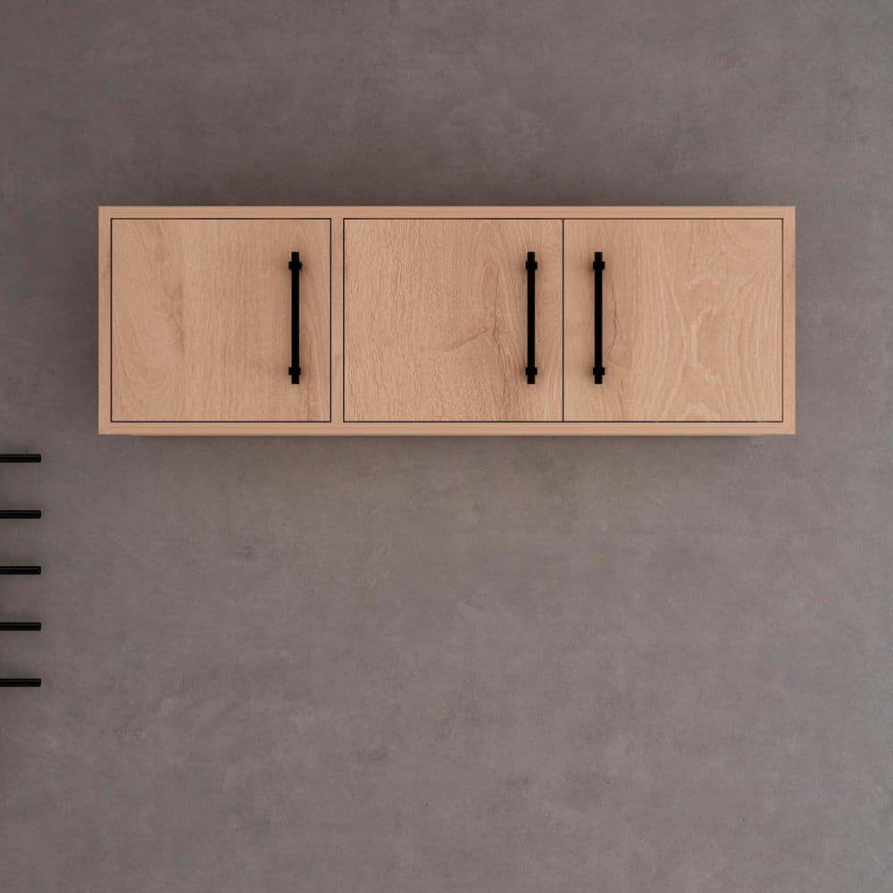 Victoria 42 in. W x 11.8 in. D x 13.78 in. H Brown Plywood Wall Overhead Floating Linen Cabinet in Red Oak price history on PriceWatchPro