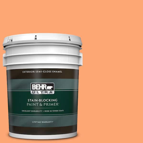 BEHR ULTRA 5 gal. #240B-4 Marmalade Semi-Gloss Enamel Exterior Paint & Primer