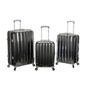 Metallic 3-Piece Hardside Spinner Luggage Set, Fiber