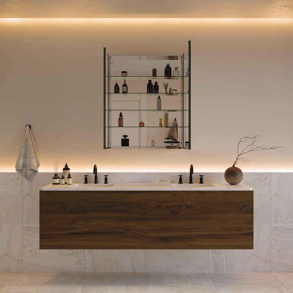 Fresca 36" Frameless Rectangular Bathroom Medicine Cabinet with Mirrors