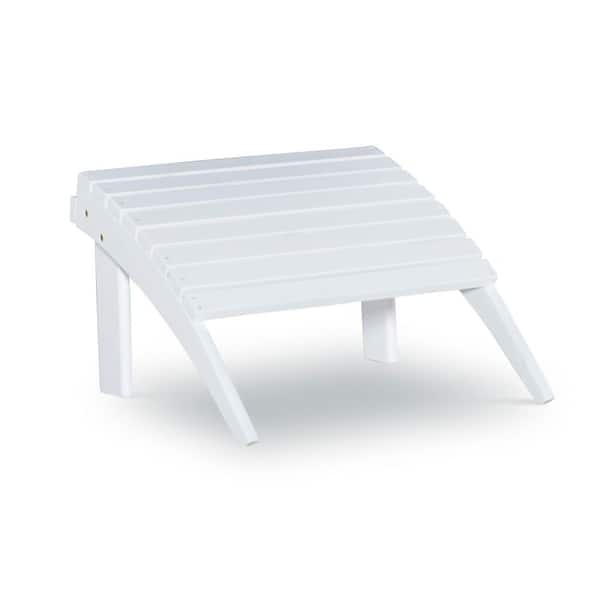 Shelly White Wood Frame Outdoor Adirondack Ottoman