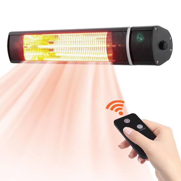 FUFU&GAGA 1500-Watt Black Electric Indoor/Outdoor Infrared Carbon Tech Space Heater Wall Heater with Remote