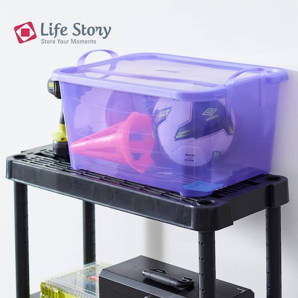 Life Story Purple Stackable Closet and Storage Box 55 Qt