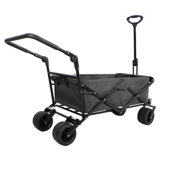 cenadinz 3.2 cu. ft. Steel Garden Cart in Black