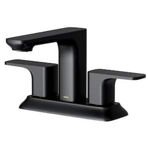 Venda Centerset 2-Handle 2-Hole Bathroom Faucet with Matching Pop-up Drain in Matte Black