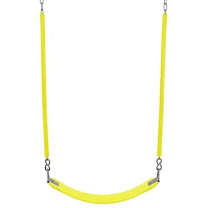 Machrus Swingan Belt Swing For All Ages with Soft Grip Chain Fully Assembled, Yellow