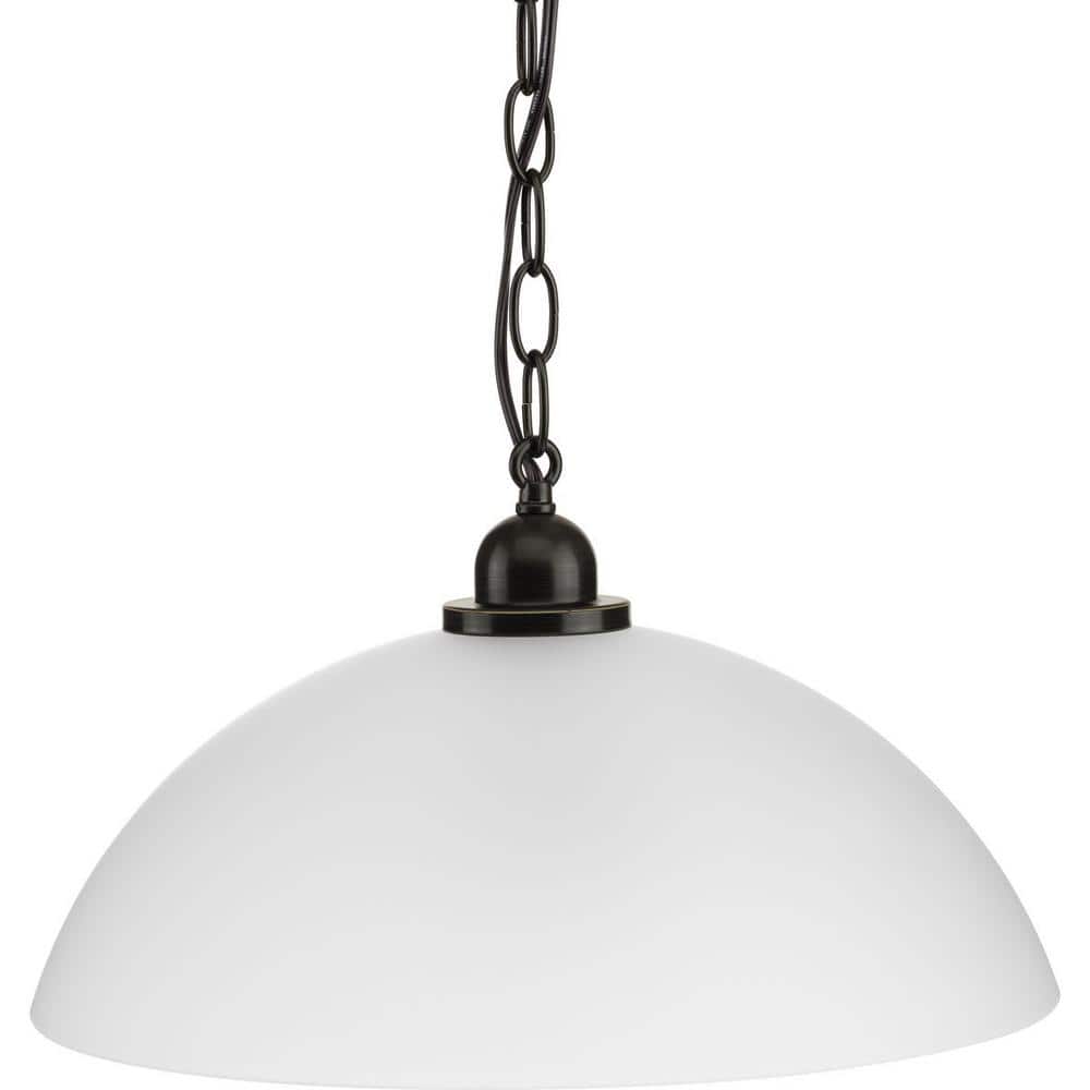 Antique Bronze Glass Dome Pendant Light with Bowl Shade