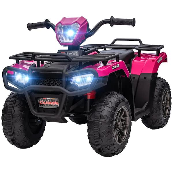 Siavonce 12V Kids ATV Battery-Operated with AUX Port and USB, Electric 4 Wheeler Kids Ride on Car Electric Car, Pink