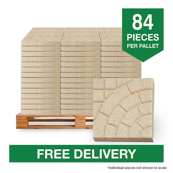 Bella Cobble 16 in. x 16 in. x 1.75 in. Buff Concrete Step Stone (84-Piece/149 sq. ft./Pallet)