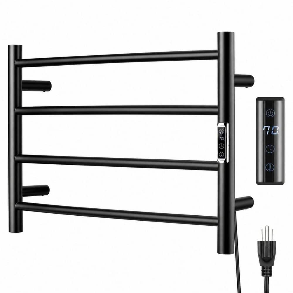 Electric Wall Mounted Towel Warmer with Timer and LED Display Slim Black Stainless Steel 24 in Pack) price history on PriceWatchPro