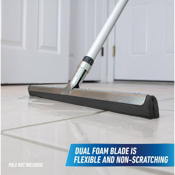 Ettore Wipe'n Dry 48322 22" Floor Squeegee With Splash Guard And Brush