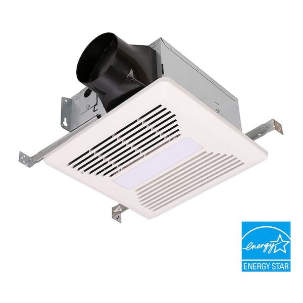 Powerflow Pro Series 100 CFM 1.0 Sones Bathroom Ventilation Exhaust Fan with Integrated 4000K LED Light