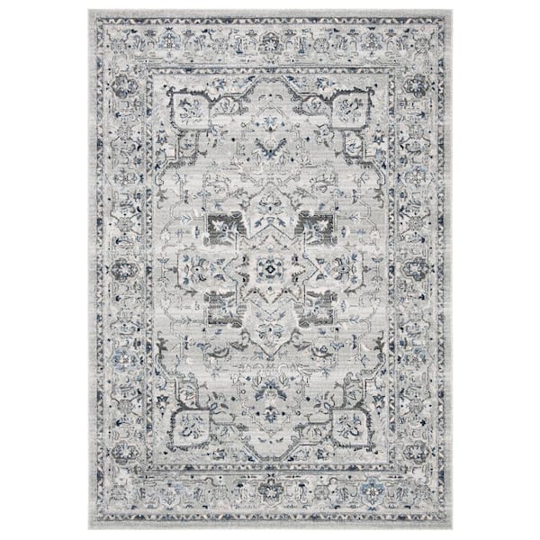 SAFAVIEH Charleston Gray/Dark Gray Doormat 3 ft. x 5 ft. Distressed Border Area Rug