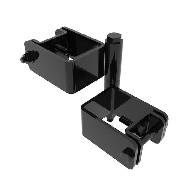 Commercial Heavy-Duty Aluminum, Horizontally Adjustable Estate Gate Hinge  For 2 Aluminum Fence Gate Frame (Black)