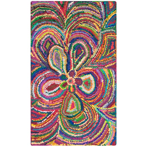 SAFAVIEH Nantucket Multi Doormat 2 ft. x 4 ft. Floral Area Rug