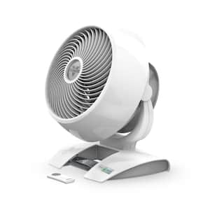 6303DC 9.42 in. Variable Speeds Desk Fan in White with Remote Control