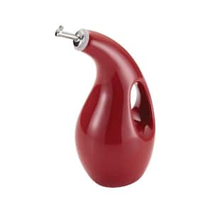 Stoneware Red Oil & Vinegar Dispensing Bottle